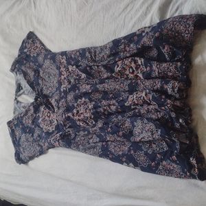 Women's Torrid Dress Size 0 (L) Blue and Pink Paisley